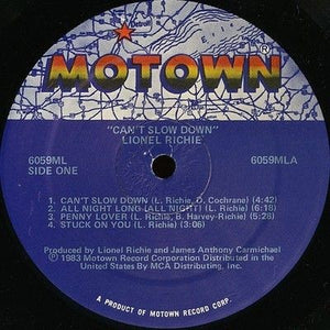 Lionel Richie Can't Slow Down Vinyl LP Record Used 4