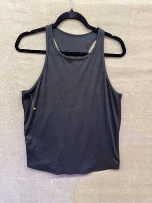 Black Athletic Tank Top Womens Large Racerback Performance Gym Workout Lightweig 3