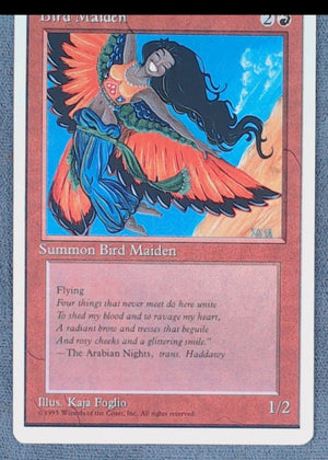 1995 Magic The Gathering Fourth Edition Bird Maiden #177 3