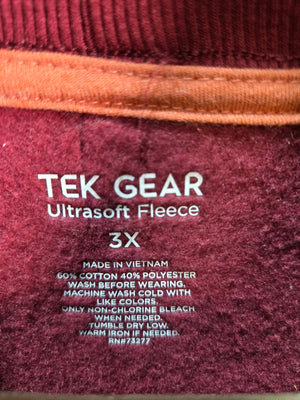 Tek Gear Mens Burgundy Ultrasoft Fleece Mock Neck Pullover 3X 2