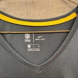 Pittsburgh Steelers Shirt Womens Small Black NFL Football Dri Fit V Neck Nike 3