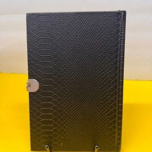 Black Faux Snakeskin Dragon Journal Silver Clasp Hardcover Notebook Pre-Owned 2