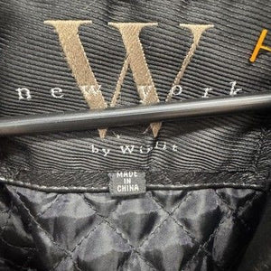 W by Wipli Leather Jacket Womens Large Genuine Zip Lined Classic Moto Motorcycle 2