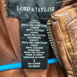 Vintage Y2K LORD & TAYLOR Brown Jacket Size 2 Vegan 3