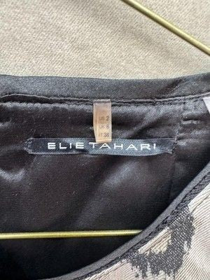 Elie Tahari Dress Womens US 2 UK 6 Gray Black White Sleeveless Jacquard Sheath 4