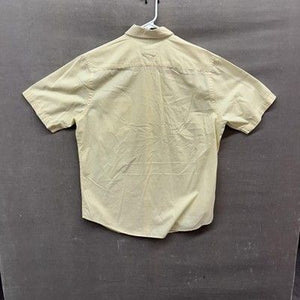 Croft & Barrow Shirt Mens Medium Yellow Short Sleeve Button Up Pocket Easy Care 4