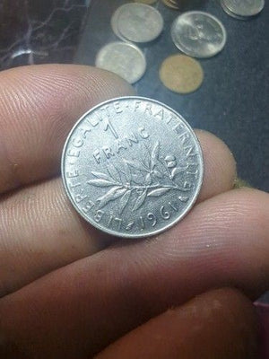France 1961 1 Franc Coin Old French Circulated Silver Coin 2