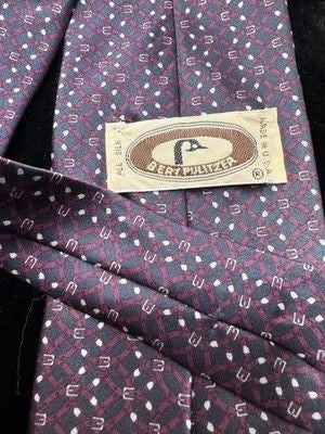 Bera Pulitzer Mens Silk Tie Geometric Pattern Pre-Owned Good Condition 4