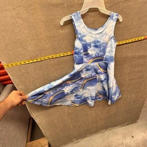 Childrens Place Girls Skater Dress Blue Rainbow Cloud Sleeveless Large 10 12 Pre 4