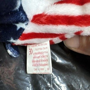 Ty Righty 2000 Elephant Patriotic Red White Blue Stars Stripes 9 Inch Plush Used 5
