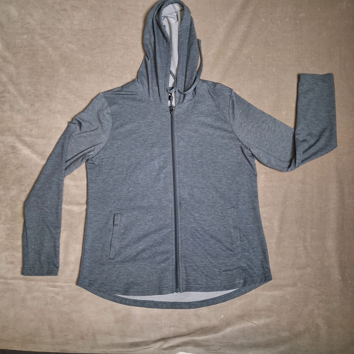 32 COOL Unisex Gray Full Zip Hooded Jacket Lightweight Size L