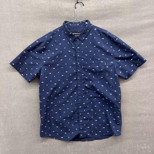 Molokai Surf Co Shirt Mens XL Navy Blue Shark Print Button Up Pre-Owned Excellen 1