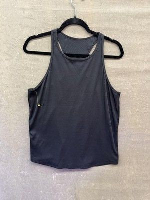 Black Athletic Tank Top Womens Large Racerback Performance Gym Workout Lightweig 4