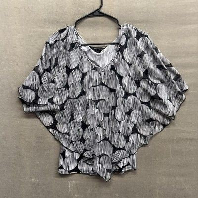 Adele May Batwing Top Womens Small Abstract Print Dolman Sleeve Blouse Pre-Owned