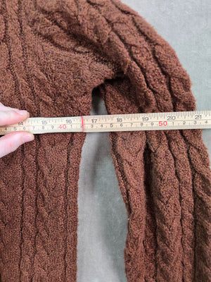 American Eagle Women's Brown Cable Knit Crewneck Sweater Size L 5