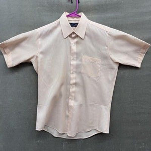 Vintage Botany 500 Shirt Mens Medium Pink Stripe Short Sleeve Dress 70s Retro 1