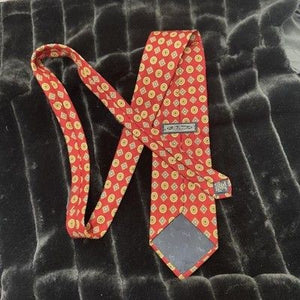 Gap Premium Tie Mens Classic Red Geometric Pattern 100% Silk Made USA Necktie 5
