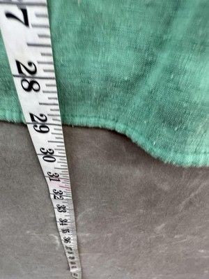 Beautiful Shirt Womens Large Green V Neck Short Sleeve Cuffed Lightweight Used 4