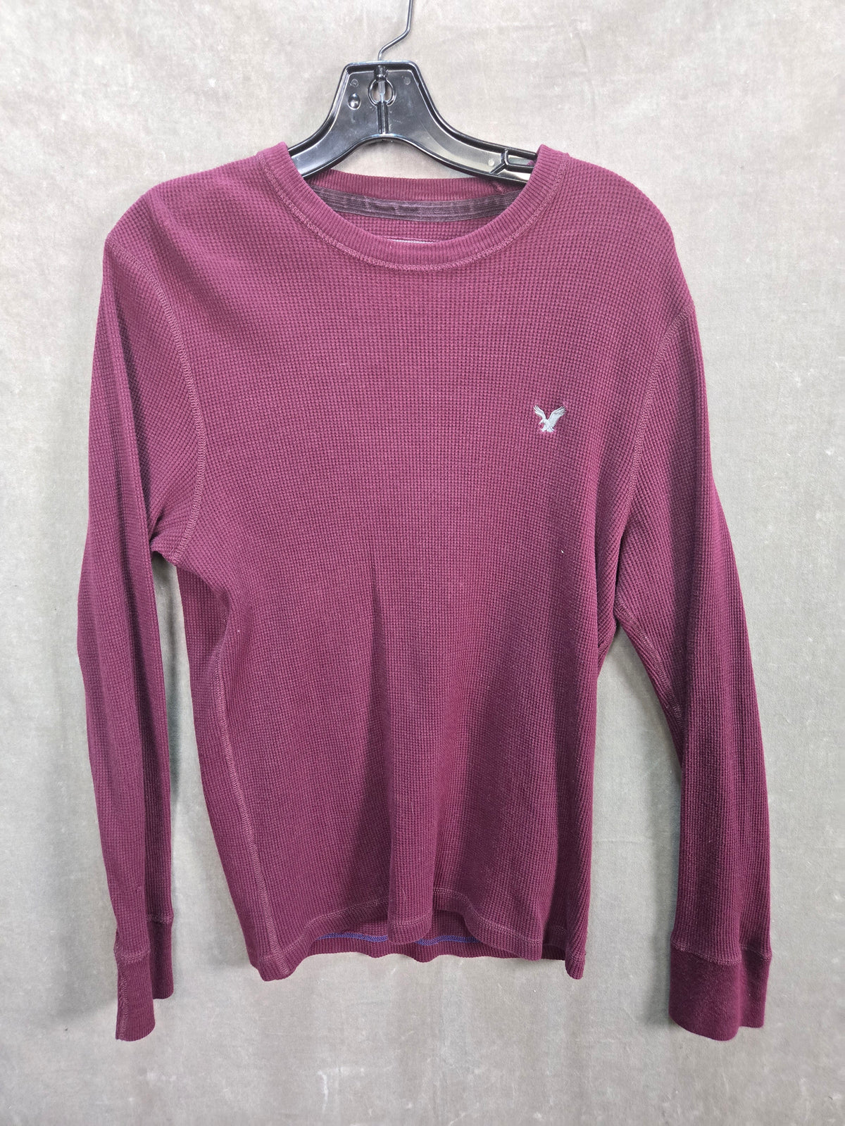 Aeropostale Men's Burgundy Waffle Knit Thermal Long Sleeve Shirt Size M