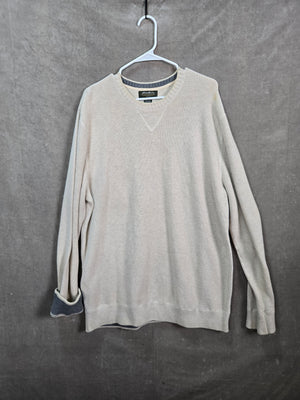 Eddie Bauer Men's Beige Long Sleeve Crew Neck Fall Winter Sweater Size XL Tall 1