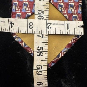 Robert Talbott Studio Tie Mens Red Blue Beer Mug Novelty Silk Made USA Necktie 4