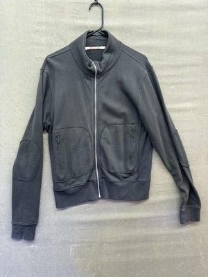 Organic Jacket Womens Small Black Full Zip Elbow Patch Pockets Pre-Owned 1