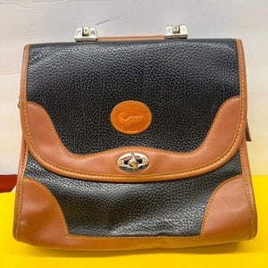 Carina Intl Inc Vintage Black Tan Waterproof Pebble Leather Satchel Briefcase 2
