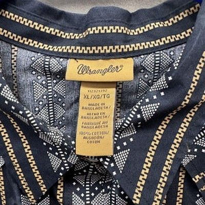 Wrangler Shirt Mens XL Western Pearl Snap Aztec Stripe Long Sleeve Rodeo 3