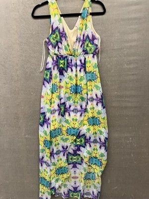 Romeo Juliet Couture Dress Womens Small Multicolor Maxi Sleeveless V Neck Pre-Ow 2