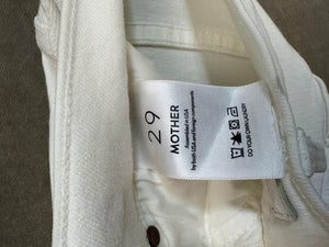 Mother White Denim Jeans Women Size 29 Straight Fit Good Condition 4