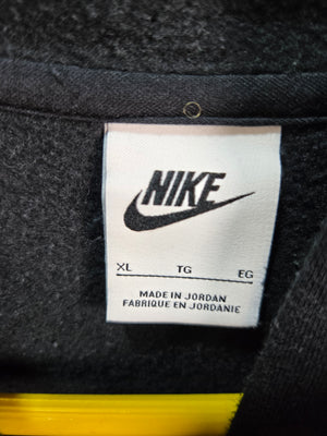 Nike Swoosh Logo Black Fleece Pullover Hoodie Sweatshirt Size XL 2