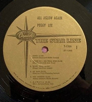 Peggy Lee Vinyl LP Record All Aglow Again Used 5