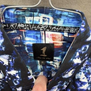 Mens Medium Long Sleeve Shirt Geometric Pattern Pre-Owned Good Condition 3