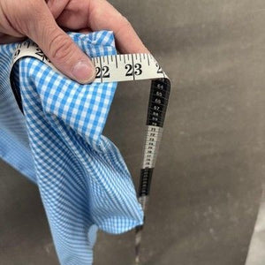 Penguin Munsingwear Mens Shirt Large Blue Gingham Check Button Down Pre-Owned Ex 5