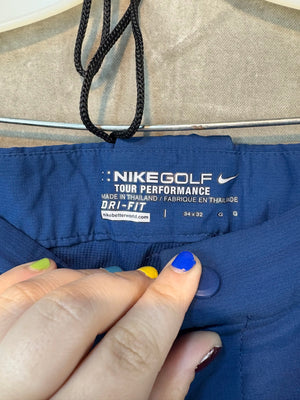 NikeGolf Men's Blue Dri-Fit Tour Performance Pants 34x32 Pre-Owned Microfiber 3