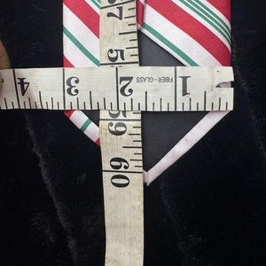 Bespoke Neck Tie Mens Classic Red Green White Striped Holiday Christmas Formal 3