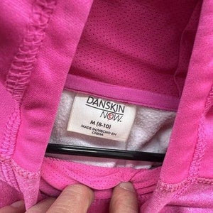 Danskin Now Hoodie Womens Medium Pink Dri-More Fleece Pullover Kangaroo Pocket 2