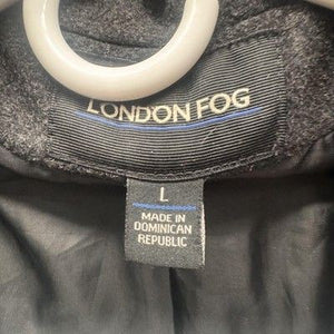 London Fog Womens Wool Blend Hooded Double Breasted Coat Large Pre-Owned Gray 5