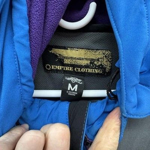 Empyre Jacket Mens Medium Blue Green Hooded Fleece Lined Colorblock Snowboard 4