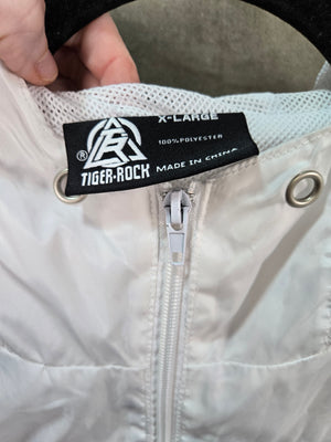 Tiger-Rock Men's White Black Colorblock Hooded Windbreaker Jacket Size XL 2