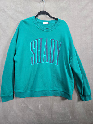 Skull House Shady Graphic Teal Crewneck Sweatshirt Unisex Size XL/2X 1
