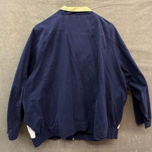 Windbreaker Jacket Mens Extra Large Navy Yellow Full Zip Raglan Pockets Mesh 4