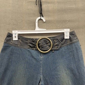 Joe Boxer Womens Jeans Blue Belted Flare Y2K Size 15 New with Tags 3