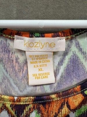 Klozlyne Tank Top Womens XL Multicolor Chevron Zig Zag Sleeveless Boho Festival 2
