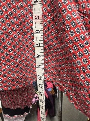 Kensie Pants Womens Medium Red Black Drawstring Boho Lounge Pockets Patterned 1