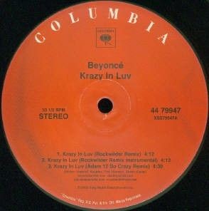 Beyoncé Krazy In Luv 12" Vinyl Record 3