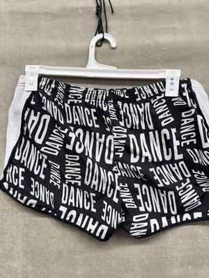 Dance Shorts Womens Medium Black White Sport Active Running Brief Liner Pre-Owne 4