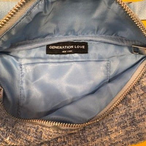 Generation Love New York Light Blue Tweed Fanny Pack Belt Bag Silver Hardware 5