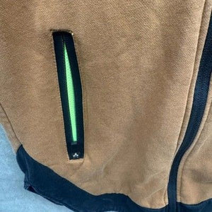 Body Engineers Vincit Victor Hood Sweatshirt Mens XL Brown Black Zipper Pockets 2