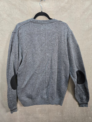 Eco Wulf Mens Gray Elbow Patch V Neck Pullover Sweater Size L 2